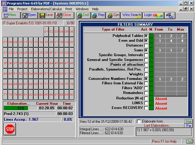 Program Five Professional Lottery software